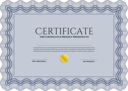 Sample Diploma. With guilloche pattern. Modern design. Money style.