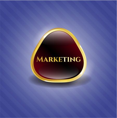 Marketing golden emblem or badge