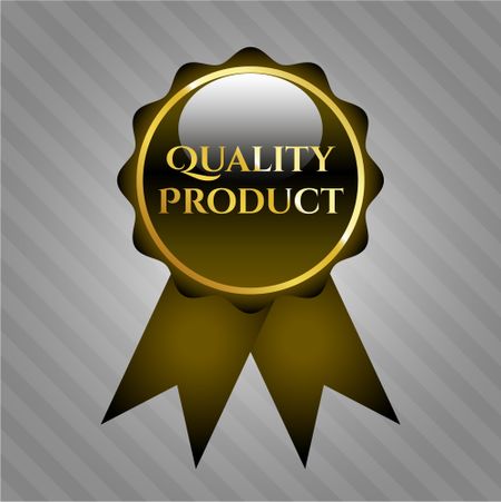 Quality Product gold badge or emblem