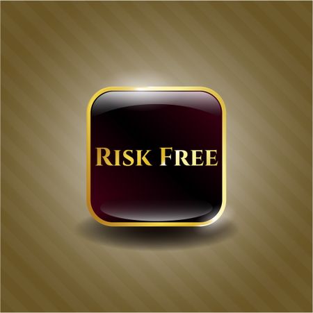 Risk Free golden emblem or badge