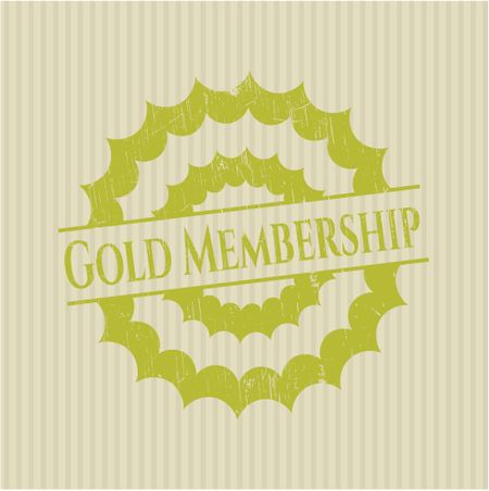 Gold Membership rubber stamp with grunge texture
