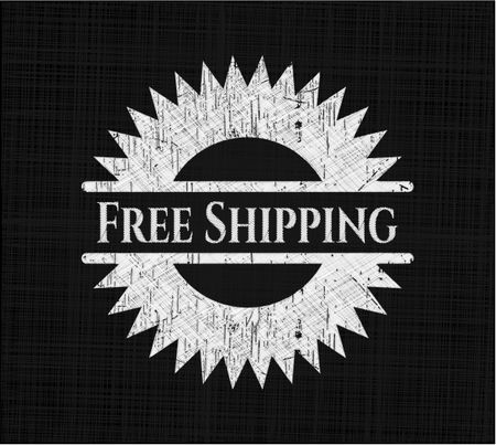 Free Shipping chalk emblem written on a blackboard