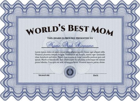 World's Best Mom Award. Good design. Vector illustration.Printer friendly. 