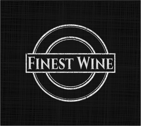 Finest Wine chalkboard emblem on black board