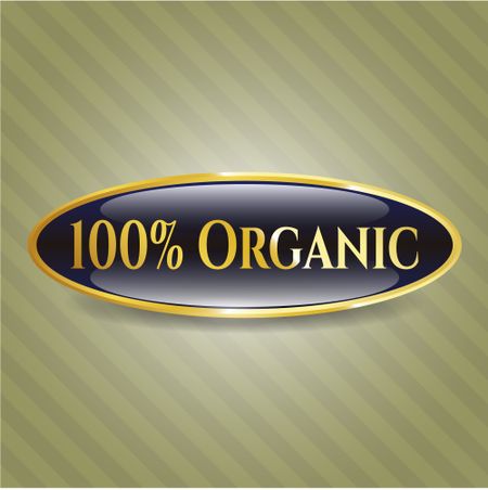 100% Organic gold shiny emblem