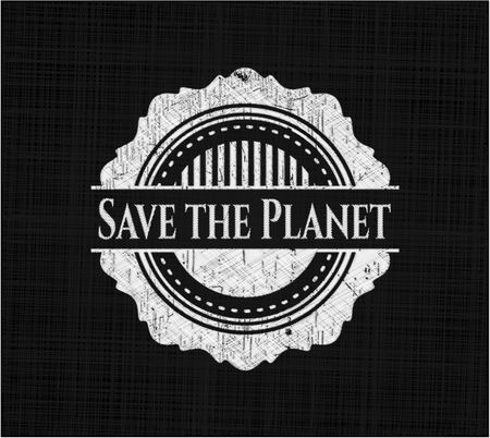 Save the Planet chalkboard emblem