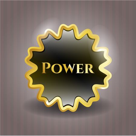 Power gold badge or emblem