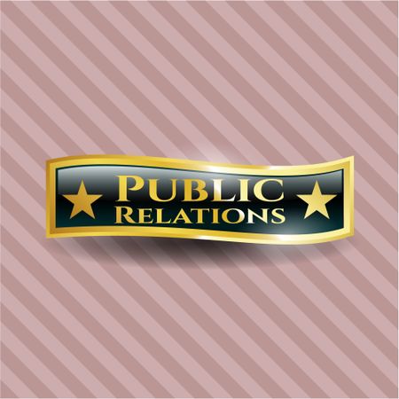 Public Relations gold emblem or badge