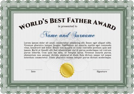 World's Best Father Award Template. With complex linear background. Nice design. Customizable, Easy to edit and change colors.