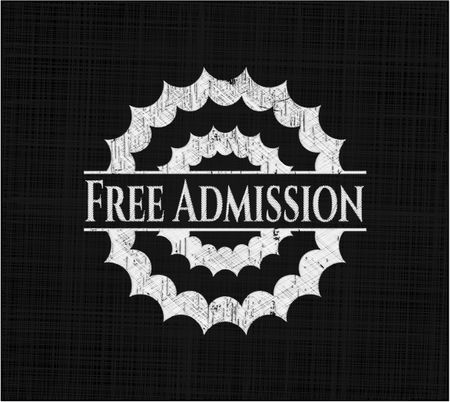 Free Admission written with chalkboard texture