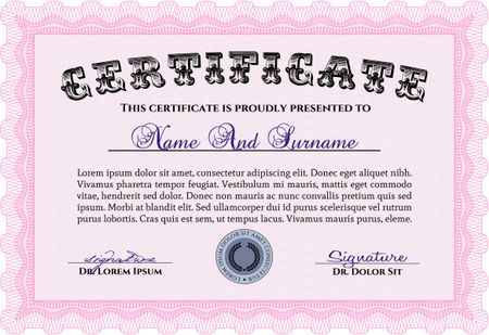 Certificate. Complex design. Detailed.With quality background.