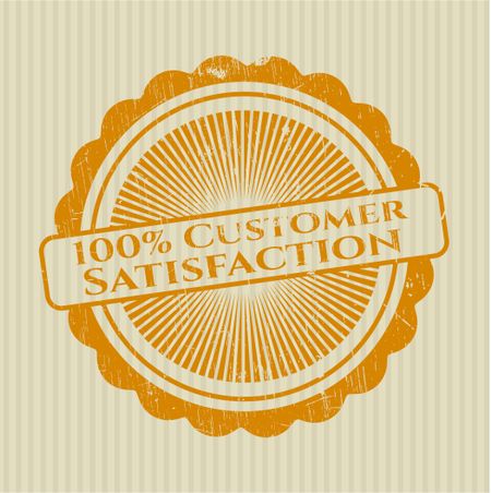 100% Customer Satisfaction rubber grunge texture seal