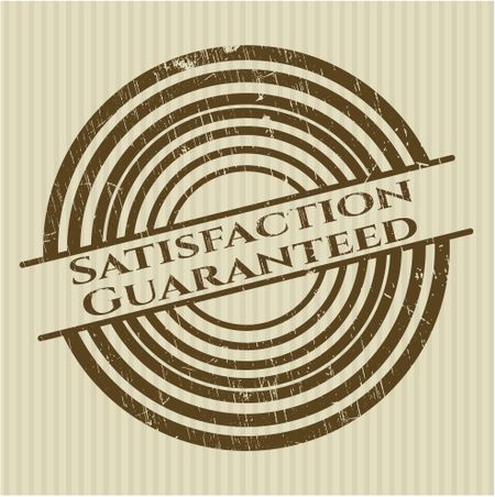 Satisfaction Guaranteed rubber stamp with grunge texture