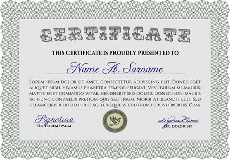 Certificate or diploma template. Detailed.Printer friendly. Nice design. 