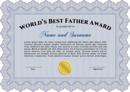 worlds-best-dad-award-template-complex-341468966 World's Best Dad Award Template. Complex design. Border, frame.With guilloche pattern and background.