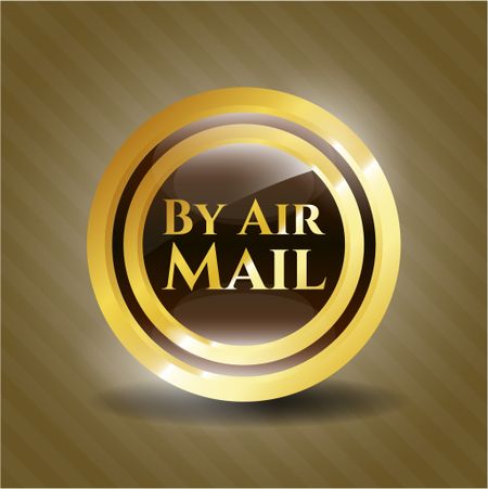 By Air Mail gold shiny badge