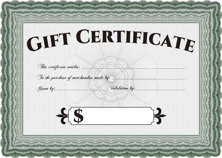 Gift certificate template. Customizable, Easy to edit and change colors.With linear background. Elegant design. 