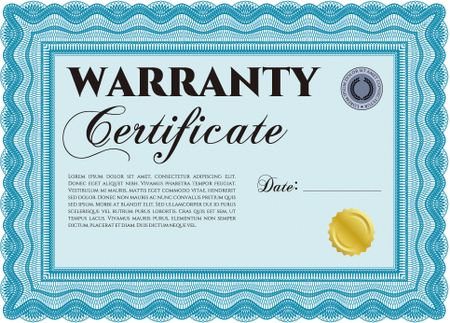 Sample Warranty. Complex border. It includes background. Very Customizable.