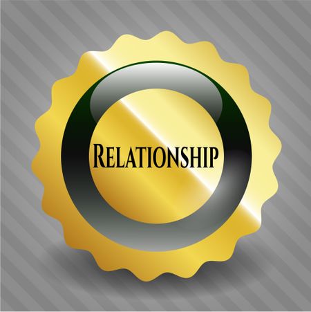 Relationship golden emblem or badge