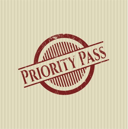 Priority Pass rubber stamp with grunge texture