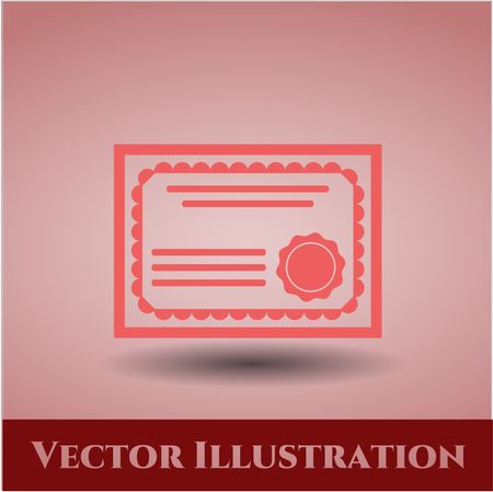 Certificate vector icon or symbol