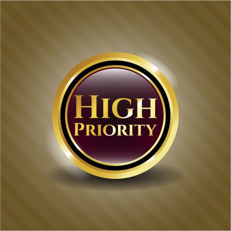 High Priority gold shiny badge