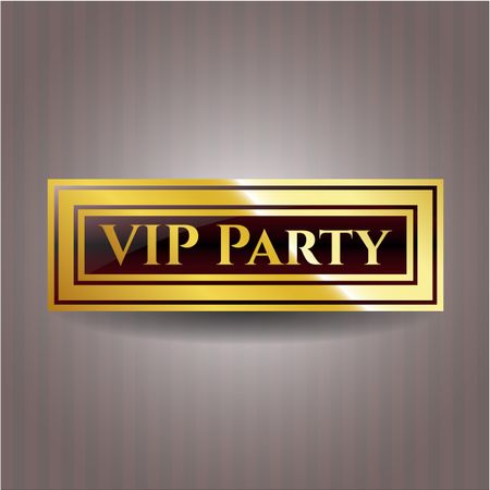VIP Party golden emblem or badge