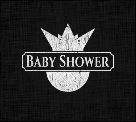 Baby Shower chalkboard emblem written on a blackboard
