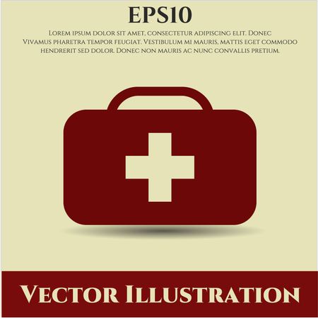 Medical briefcase vector icon or symbol