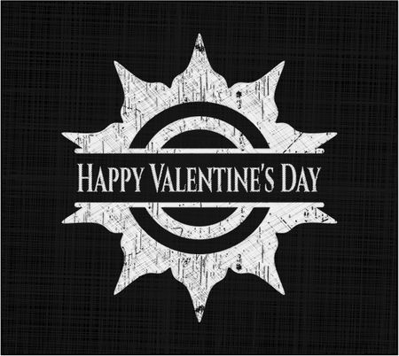 Happy Valentine's Day chalkboard emblem