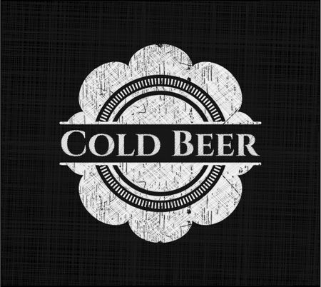 Cold Beer chalkboard emblem on black board