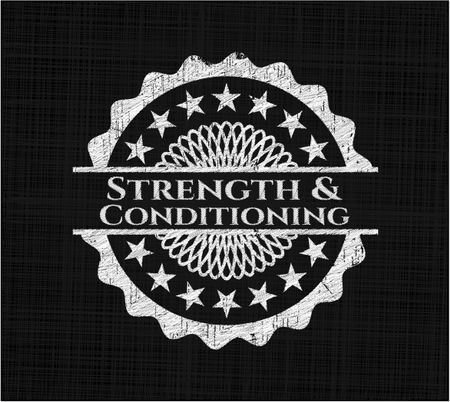 Strength and Conditioning chalk emblem written on a blackboard