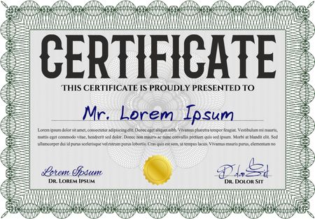 Diploma or certificate template. Customizable, Easy to edit and change colors.Nice design. With complex linear background. 