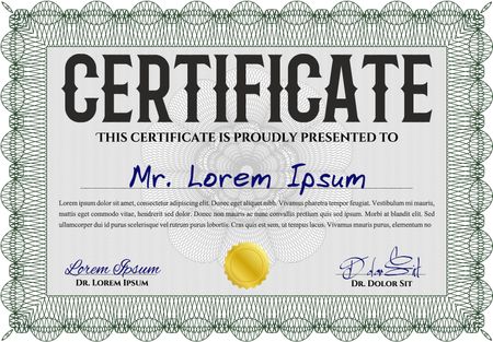 Diploma or certificate template. Customizable, Easy to edit and change colors.Nice design. With complex linear background.