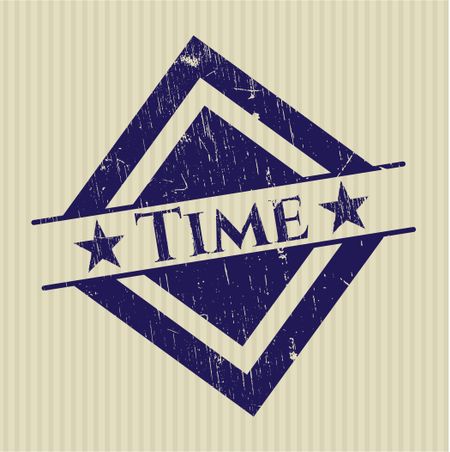 Time rubber grunge stamp