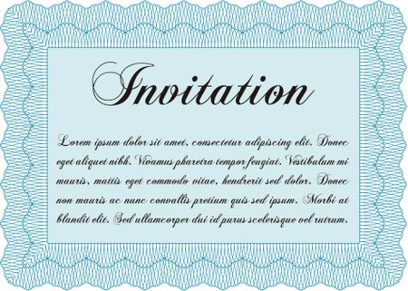 Invitation template. Border, frame.Easy to print. Artistry design.