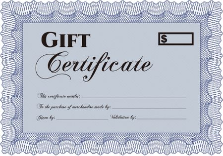 Formal Gift Certificate template. Printer friendly. Detailed.Lovely design. 