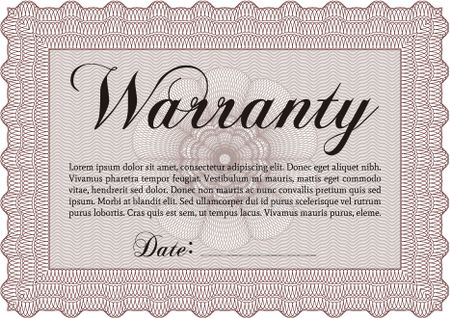 Warranty Certificate template. Very Customizable. With sample text. With sample text. 