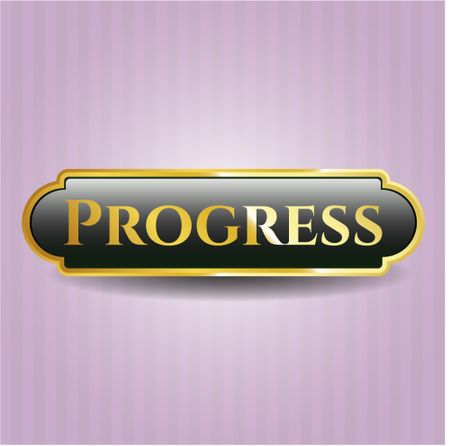 Progress black emblem or badge, modern style