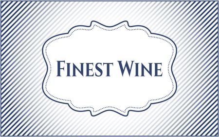 Finest Wine card or poster