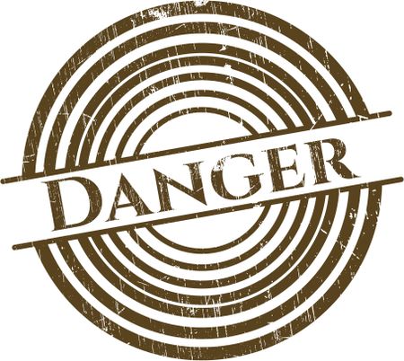 Danger rubber stamp with grunge texture