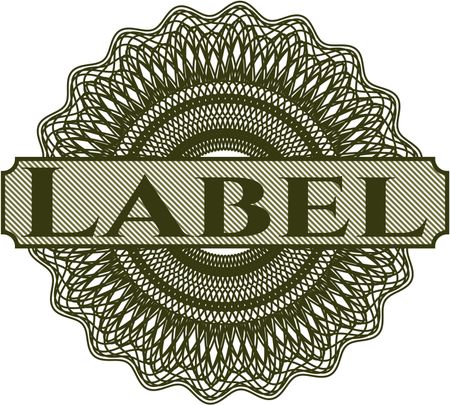 Label money style rosette