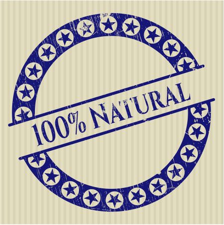 100% Natural grunge stamp