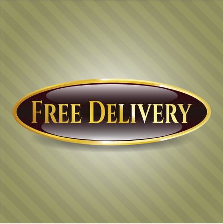 Free Delivery gold shiny badge