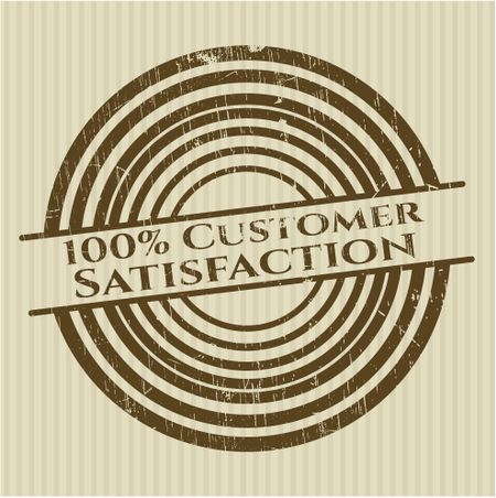 100% Satisfaction Guaranteed rubber grunge texture stamp