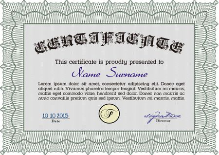 Certificate of achievement. Retro design. Vector certificate template.With linear background. 