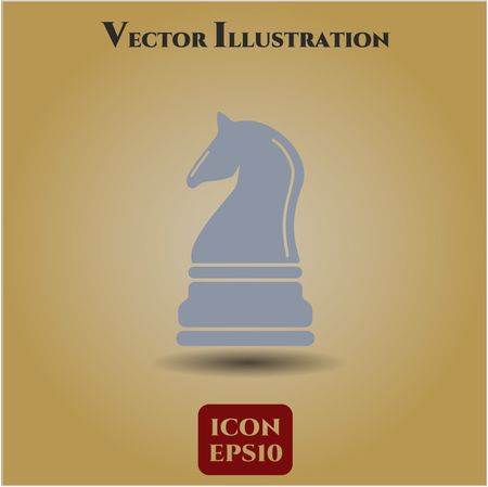 Chess knight vector icon or symbol
