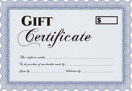 Gift certificate template. Vector illustration.Printer friendly. Superior design. 
