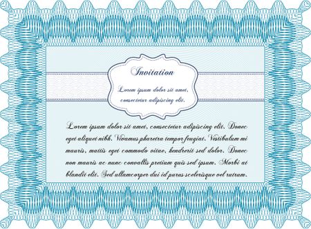 Retro vintage invitation. With guilloche pattern. Detailed.Complex design. 