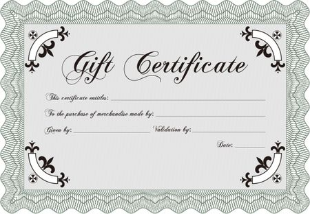Modern gift certificate. Vector illustration.Elegant design. With quality background. 